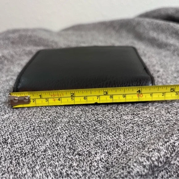 Unisex Black Bi-fold Wallet Faux Leather coin Purse multiple Card Holders + ID - Picture 8 of 15